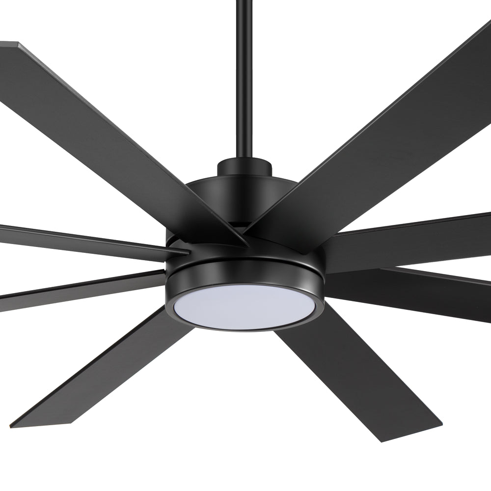 Large 72-inch 8-Blade Integrated LED Ceiling Fan with Light Remote, 6" and 20" Downrod Included
