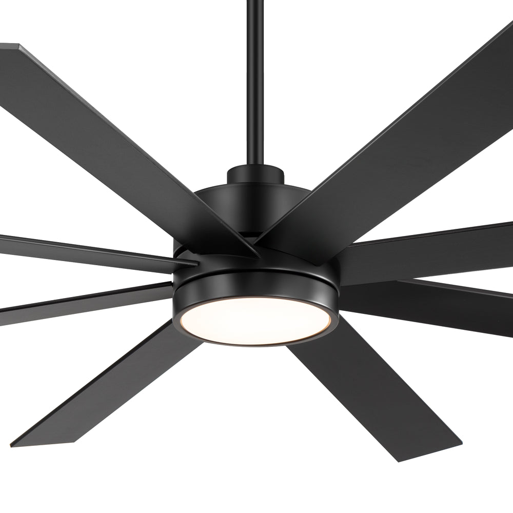 Large 72-inch 8-Blade Integrated LED Ceiling Fan with Light Remote, 6" and 20" Downrod Included