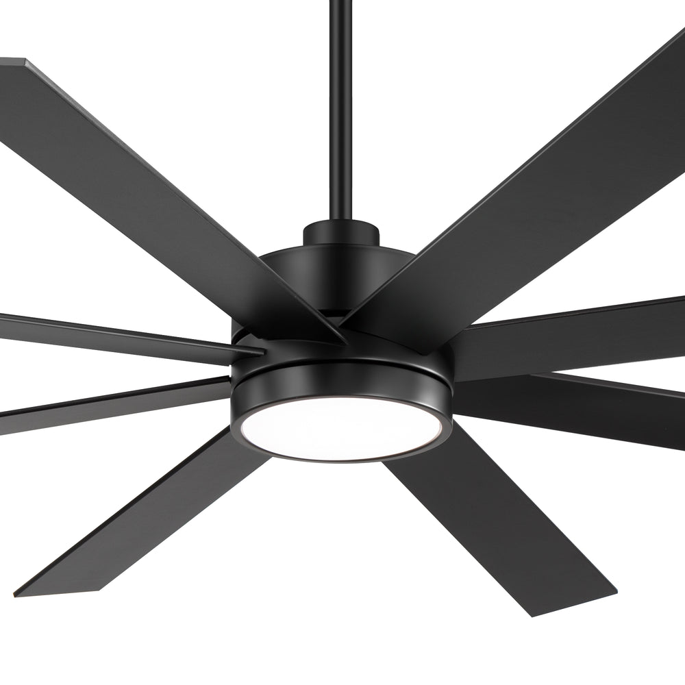 Large 72-inch 8-Blade Integrated LED Ceiling Fan with Light Remote, 6" and 20" Downrod Included