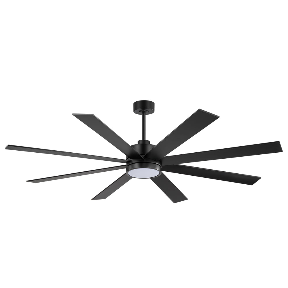 Large 72-inch 8-Blade Integrated LED Ceiling Fan with Light Remote, 6" and 20" Downrod Included