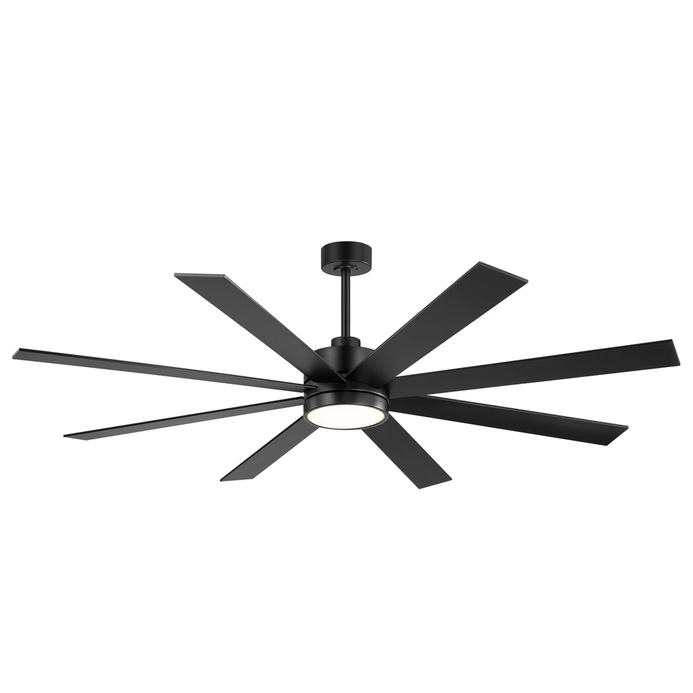 Large 72-inch 8-Blade Integrated LED Ceiling Fan with Light Remote, 6" and 20" Downrod Included