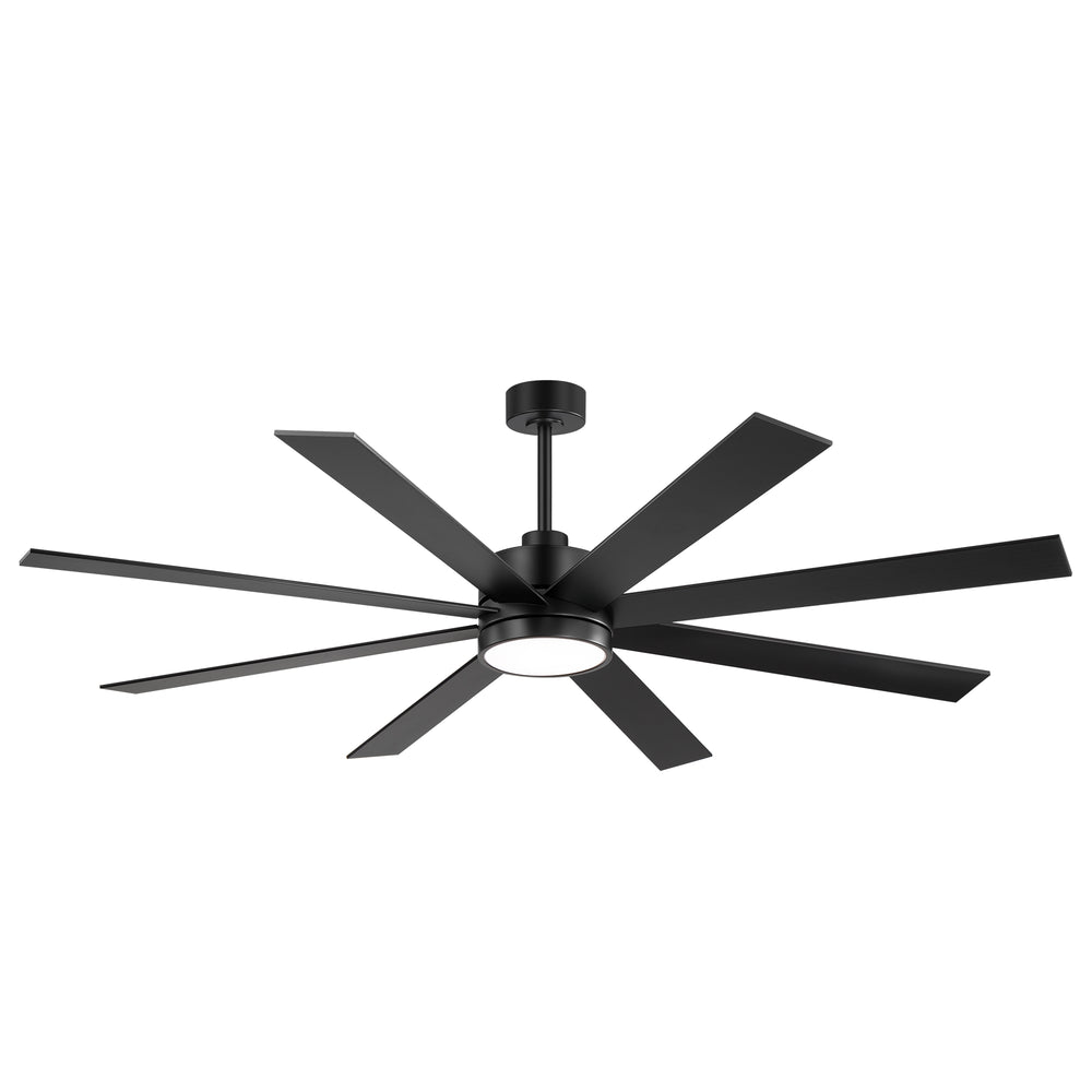 Large 72-inch 8-Blade Integrated LED Ceiling Fan with Light Remote, 6" and 20" Downrod Included
