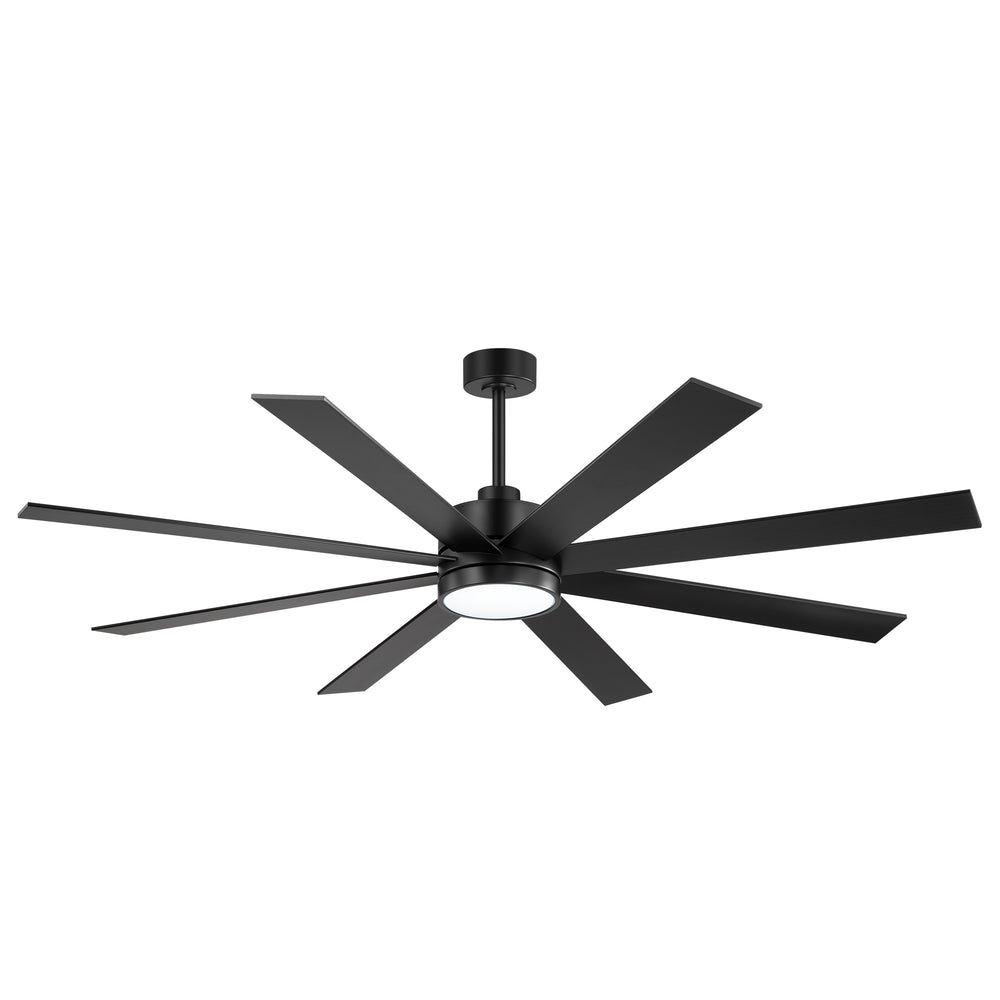 Large 72-inch 8-Blade Integrated LED Ceiling Fan with Light Remote, 6" and 20" Downrod Included