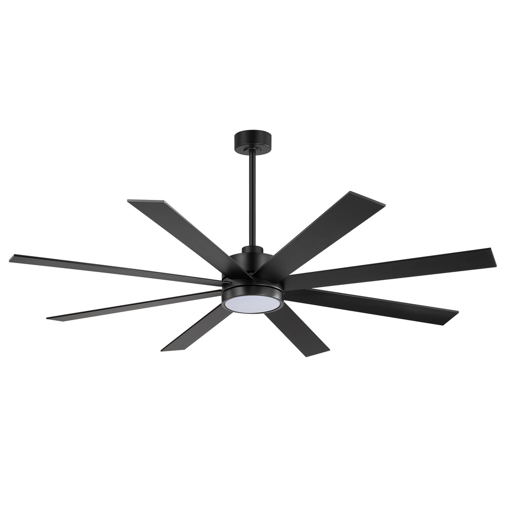 Large 72-inch 8-Blade Integrated LED Ceiling Fan with Light Remote, 6" and 20" Downrod Included