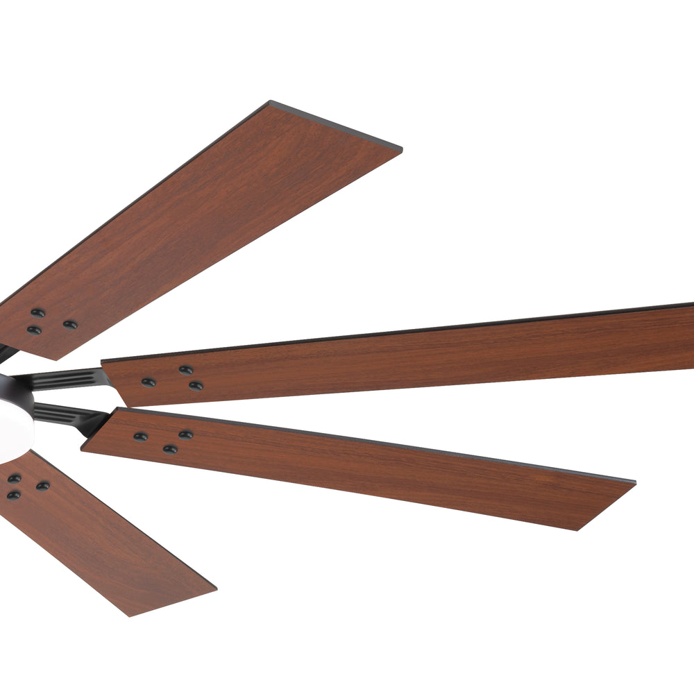 Breezary 72-inch Reversible 8-Blade Silent DC Motor Ceiling Fan with Integrated LED Light - Black