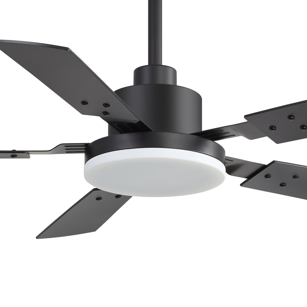 48/52-inch LED Ceiling Fan with Light Remote and 5 Dual-sided Blades, 5” and 10”  Downrod Included
