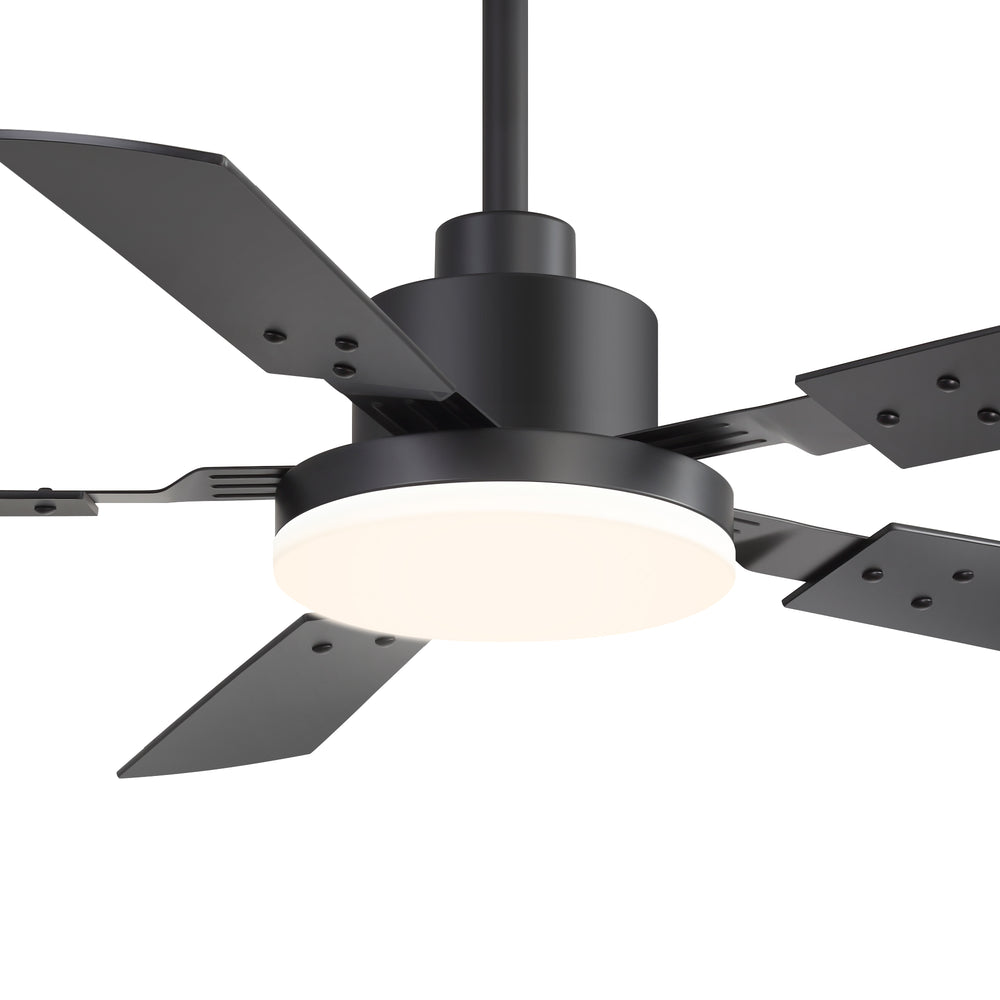 48/52-inch LED Ceiling Fan with Light Remote and 5 Dual-sided Blades, 5” and 10”  Downrod Included