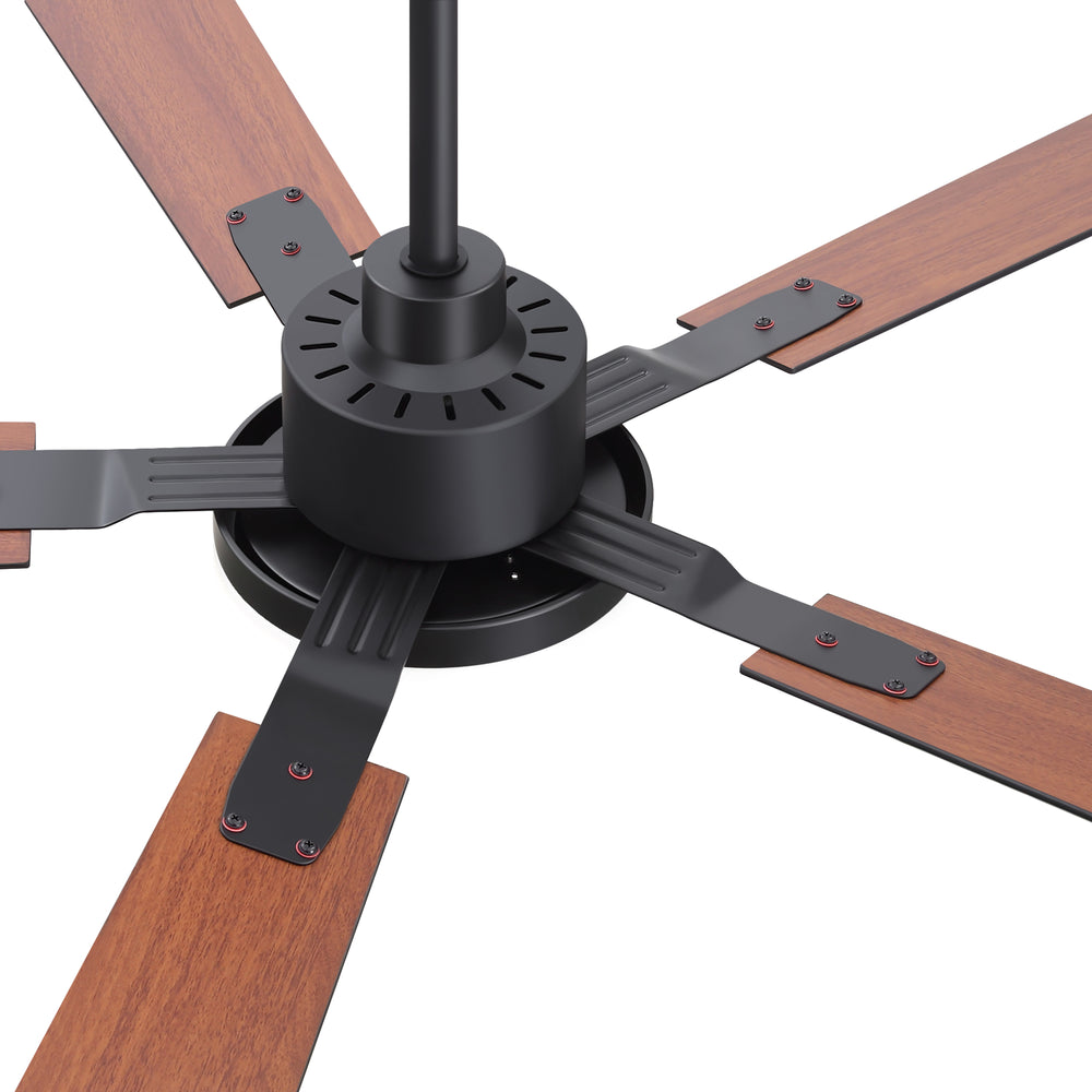 48/52-inch LED Ceiling Fan with Light Remote and 5 Dual-sided Blades, 5” and 10”  Downrod Included