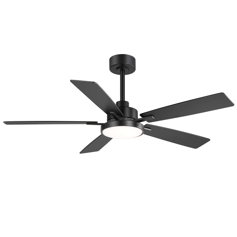 Ventari 52-Inch Black 5-Blade Ceiling Fan With Light & Remote
