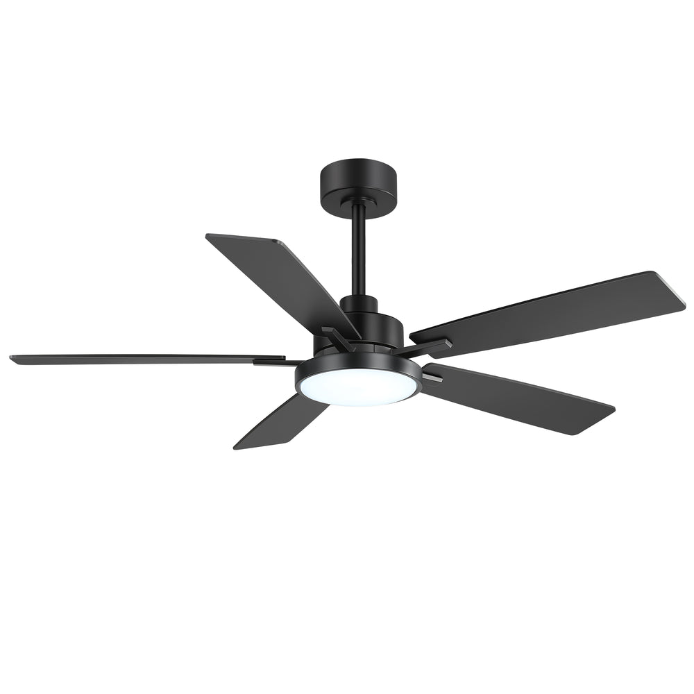Ventari 52-Inch Black 5-Blade Ceiling Fan With Light & Remote