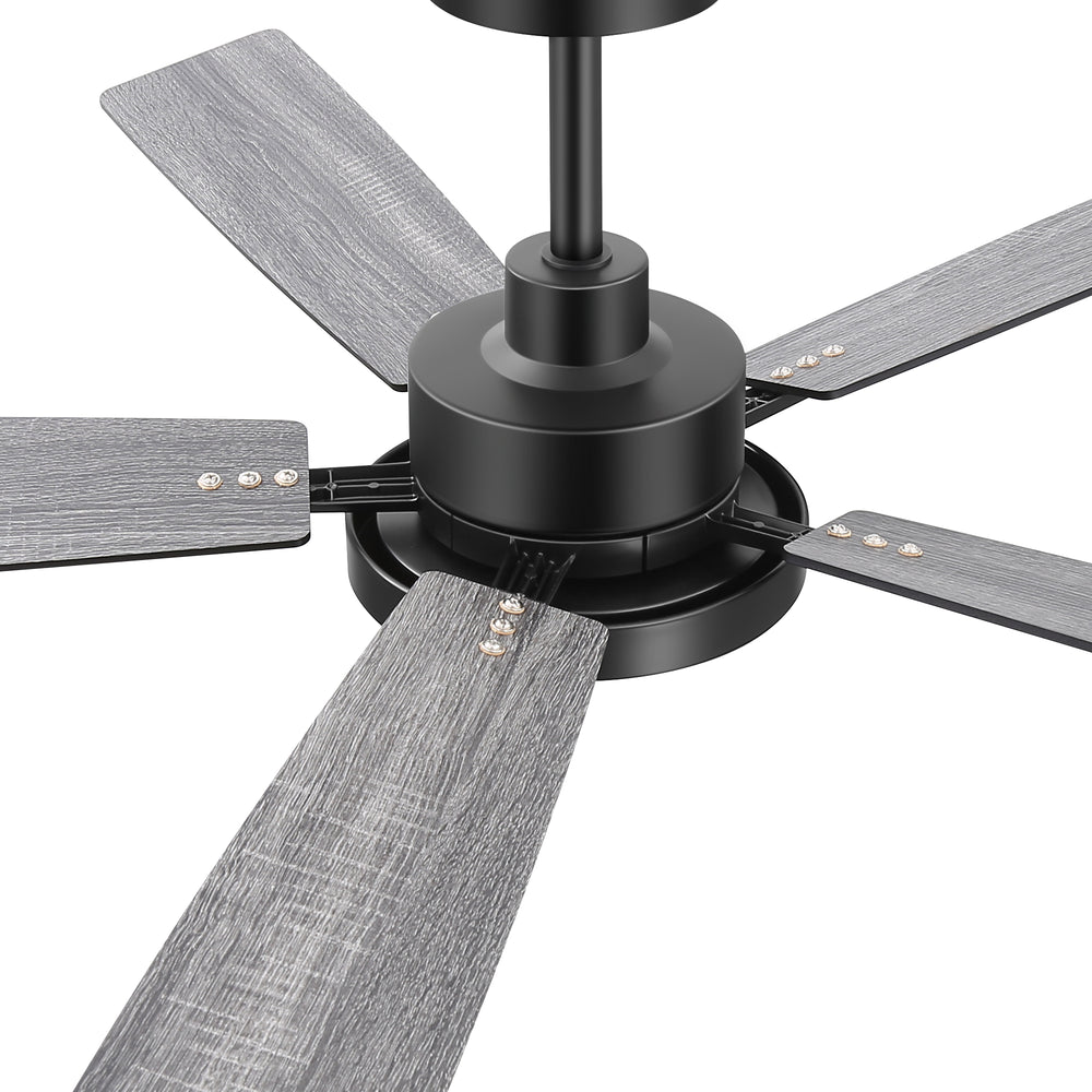 Ventari 52-Inch Black 5-Blade Ceiling Fan With Light & Remote
