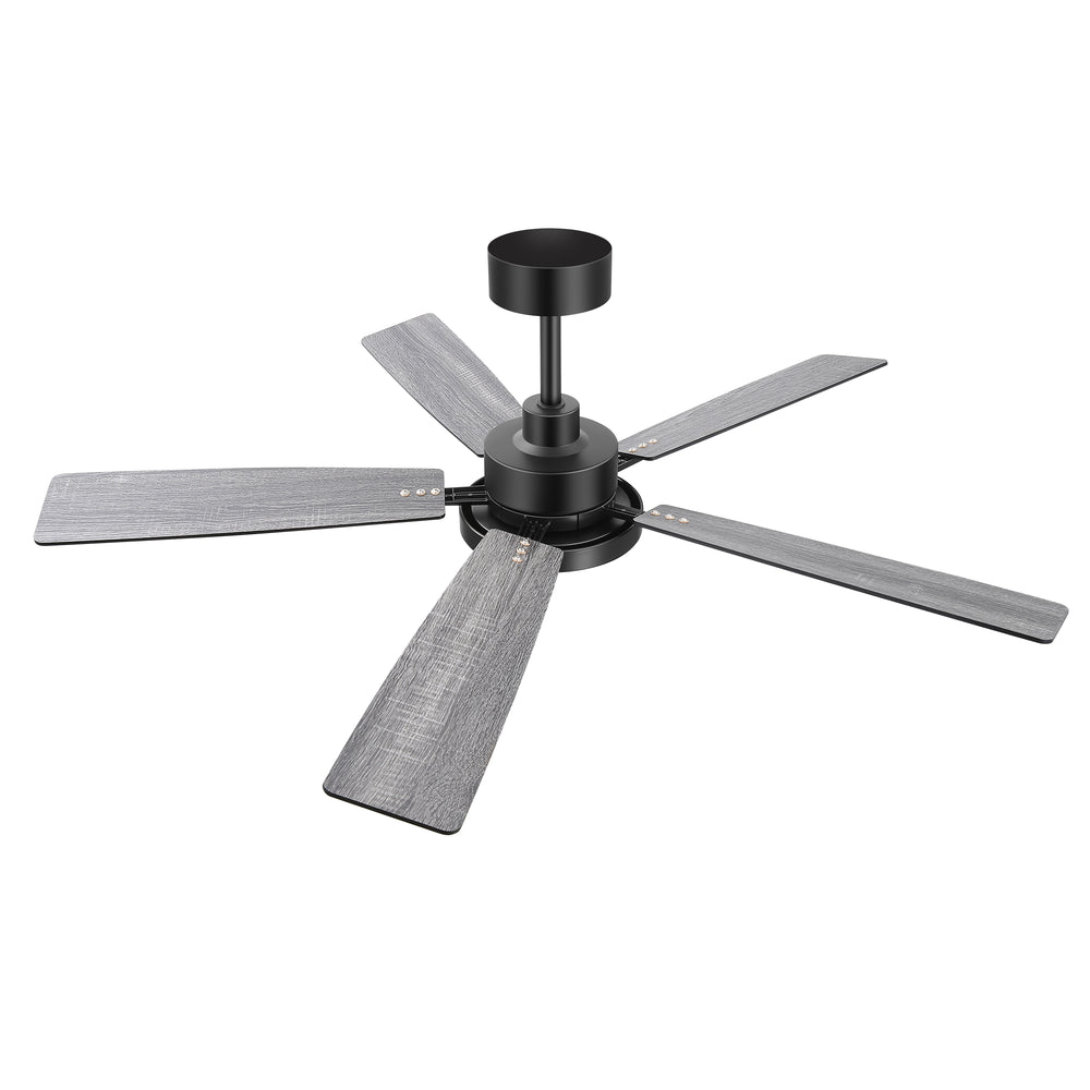 Ventari 52-Inch Black 5-Blade Ceiling Fan With Light & Remote