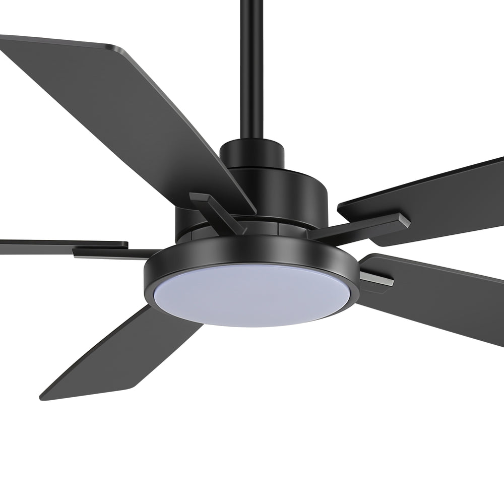 Ventari 52-Inch Black 5-Blade Ceiling Fan With Light & Remote