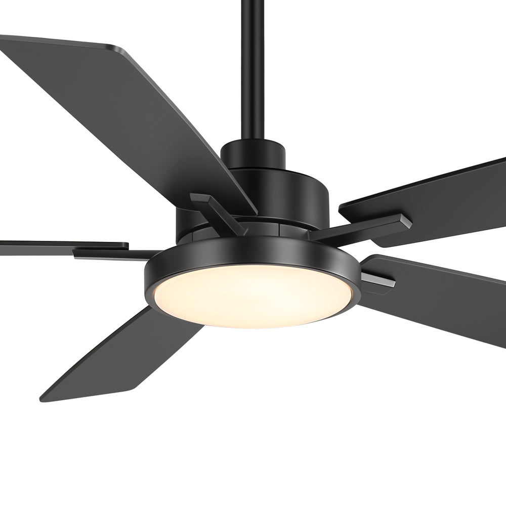 Ventari 52-Inch Black 5-Blade Ceiling Fan With Light & Remote