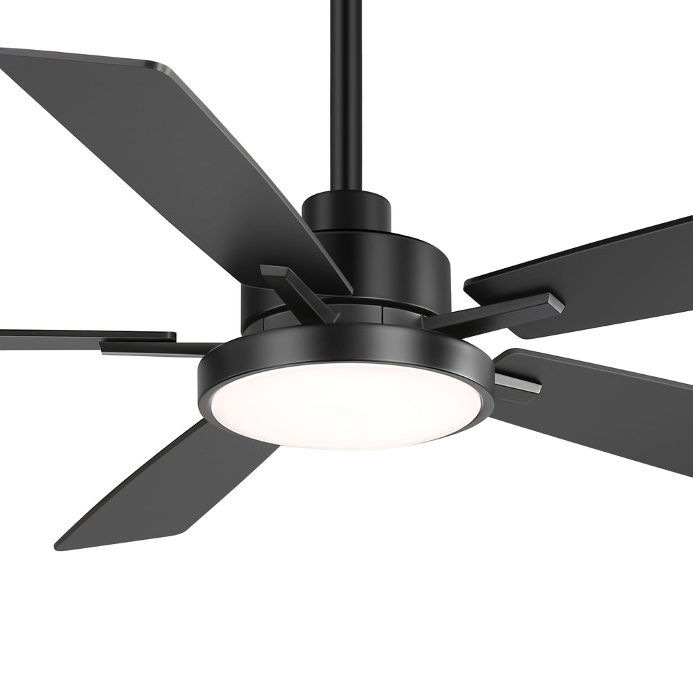 Ventari 52-Inch Black 5-Blade Ceiling Fan With Light & Remote