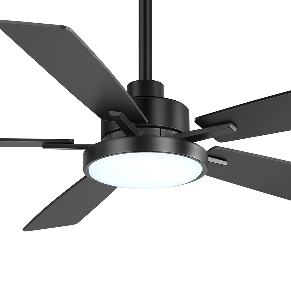 Ventari 52-Inch Black 5-Blade Ceiling Fan With Light & Remote