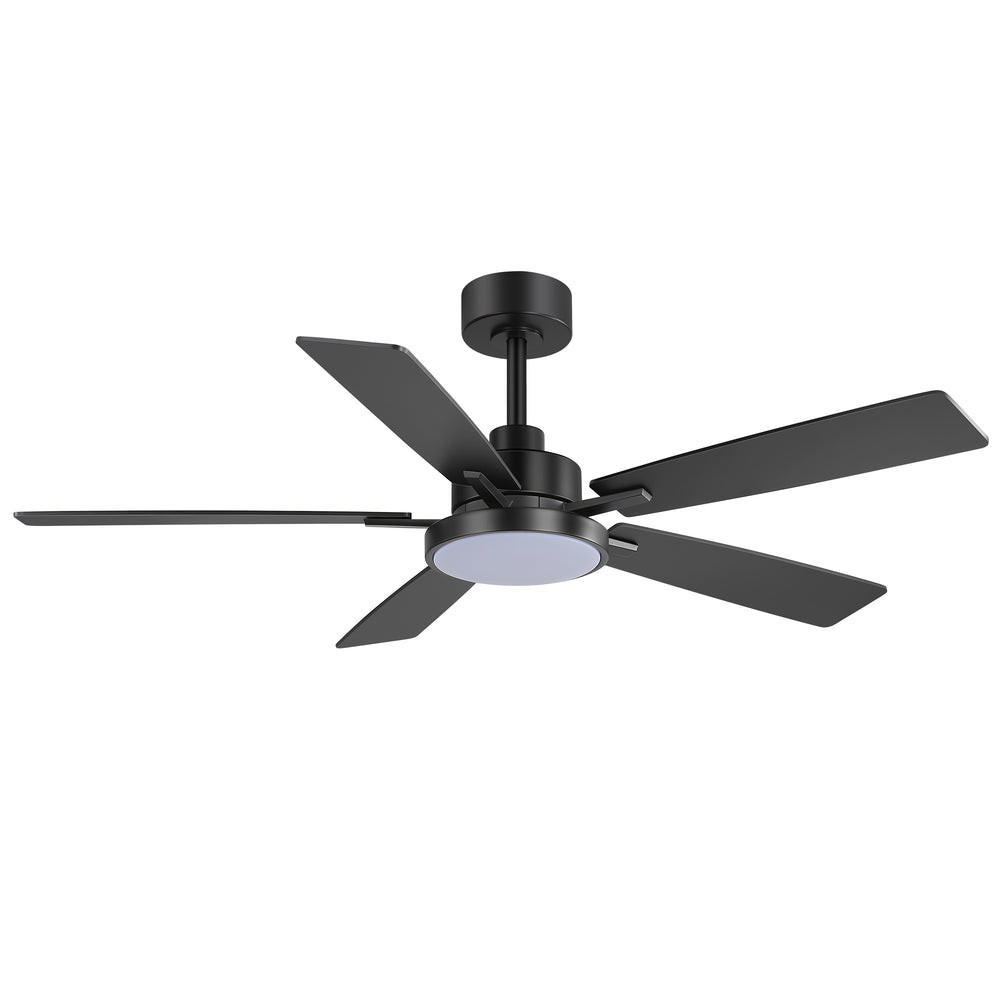Ventari 52-Inch Black 5-Blade Ceiling Fan With Light & Remote