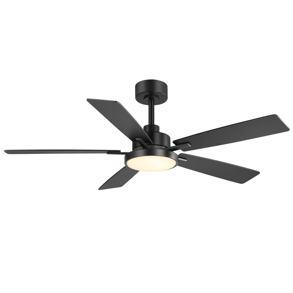 Ventari 52-Inch Black 5-Blade Ceiling Fan With Light & Remote
