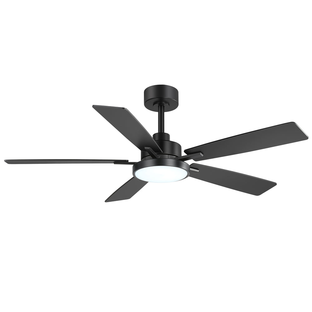 Ventari 52-Inch Black 5-Blade Ceiling Fan With Light & Remote