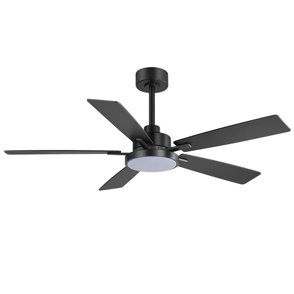 Ventari 52-Inch Black 5-Blade Ceiling Fan With Light & Remote