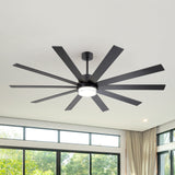 72"/80" Large Ceiling Fan with Reversible Blades, Matte Black Finish, Quiet DC Motor, 24W LED Light (3 Color Temps), Memory Function, 6-Speed Remote with Timer, Downrods Included