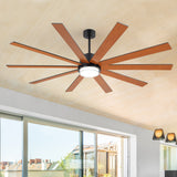 72"/80" Large Ceiling Fan with Reversible Blades, Matte Black Finish, Quiet DC Motor, 24W LED Light (3 Color Temps), Memory Function, 6-Speed Remote with Timer, Downrods Included