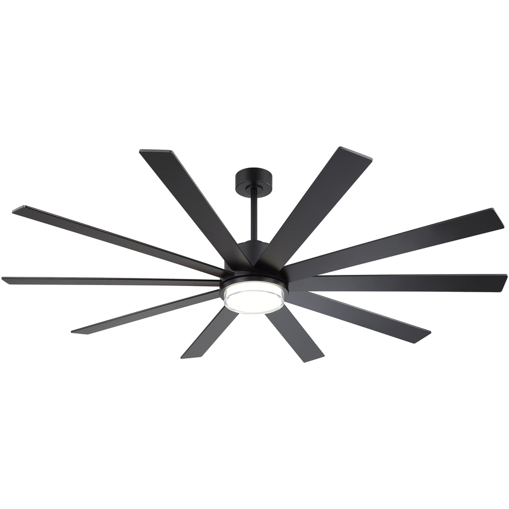 72"/80" Large Ceiling Fan with Reversible Blades, Matte Black Finish, Quiet DC Motor, 24W LED Light (3 Color Temps), Memory Function, 6-Speed Remote with Timer, Downrods Included