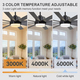 72"/80" Large Ceiling Fan with Reversible Blades, Matte Black Finish, Quiet DC Motor, 24W LED Light (3 Color Temps), Memory Function, 6-Speed Remote with Timer, Downrods Included