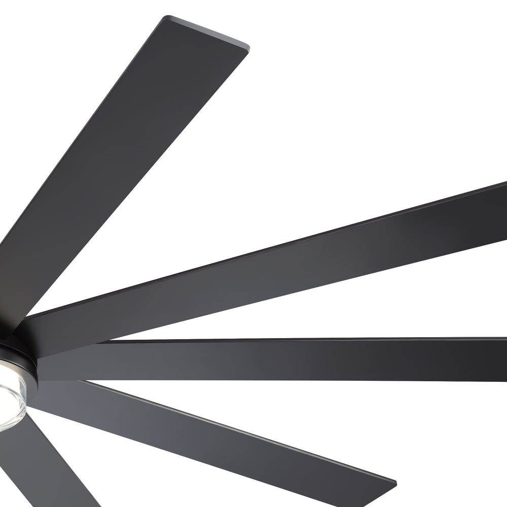 72"/80" Large Ceiling Fan with Reversible Blades, Matte Black Finish, Quiet DC Motor, 24W LED Light (3 Color Temps), Memory Function, 6-Speed Remote with Timer, Downrods Included
