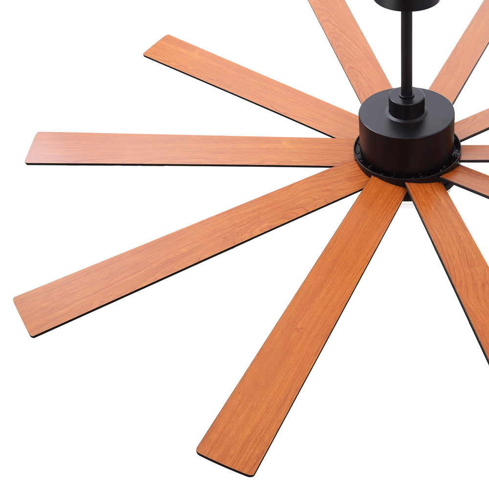 72"/80" Large Ceiling Fan with Reversible Blades, Matte Black Finish, Quiet DC Motor, 24W LED Light (3 Color Temps), Memory Function, 6-Speed Remote with Timer, Downrods Included