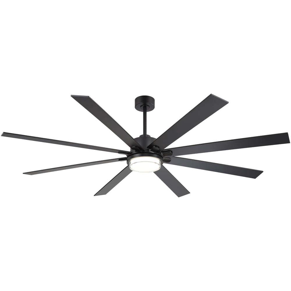 72"/80" Large Ceiling Fan with Reversible Blades, Matte Black Finish, Quiet DC Motor, 24W LED Light (3 Color Temps), Memory Function, 6-Speed Remote with Timer, Downrods Included