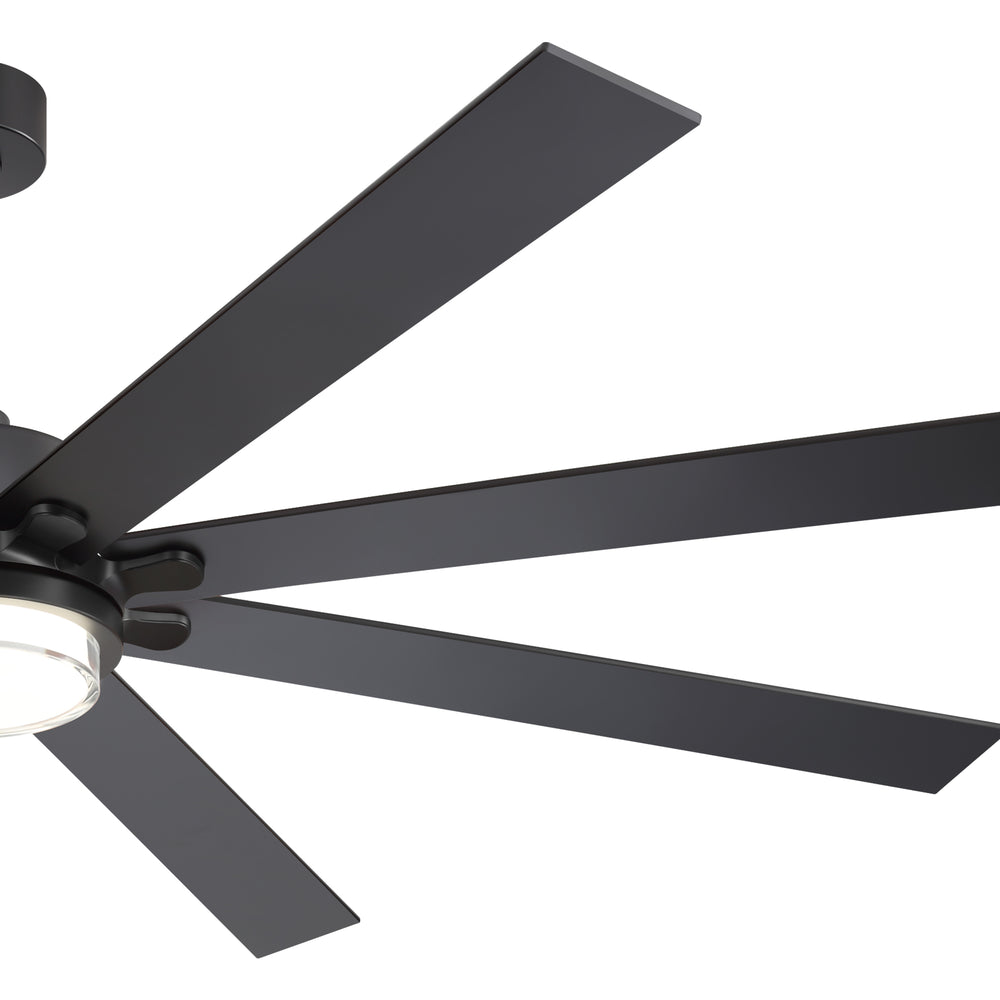 72"/80" Large Ceiling Fan with Reversible Blades, Matte Black Finish, Quiet DC Motor, 24W LED Light (3 Color Temps), Memory Function, 6-Speed Remote with Timer, Downrods Included