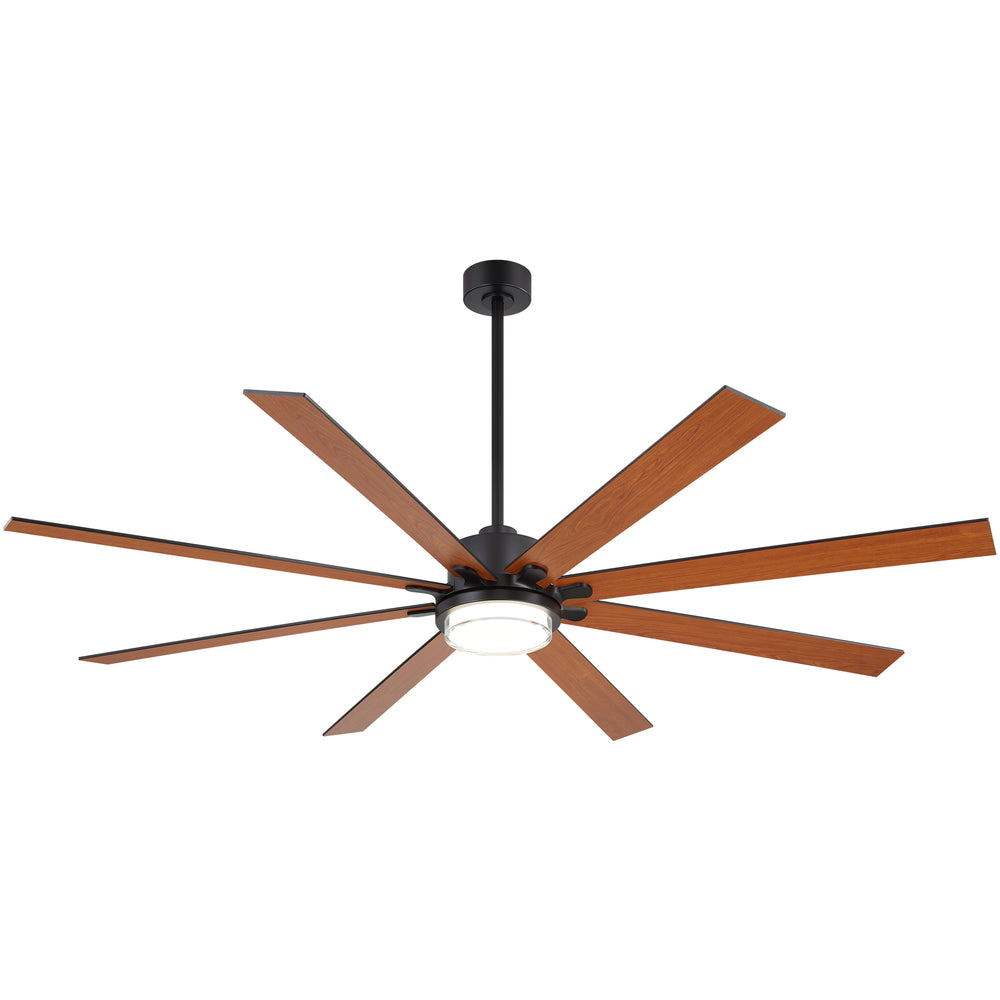 72"/80" Large Ceiling Fan with Reversible Blades, Matte Black Finish, Quiet DC Motor, 24W LED Light (3 Color Temps), Memory Function, 6-Speed Remote with Timer, Downrods Included