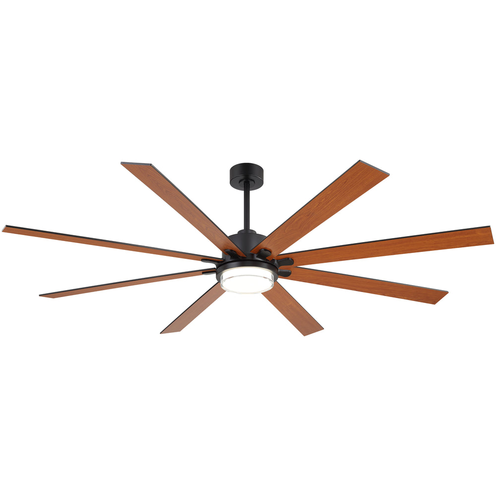 72"/80" Large Ceiling Fan with Reversible Blades, Matte Black Finish, Quiet DC Motor, 24W LED Light (3 Color Temps), Memory Function, 6-Speed Remote with Timer, Downrods Included