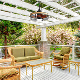 19.7-inch Indoor/Outdoor Waterproof Plug-in Ceiling Fan with LED Light and Remote, DC Motor, 7 ABS Blades, 3000K/4000K/5700K, Hook-Mounted,6"/10" Downrods Included