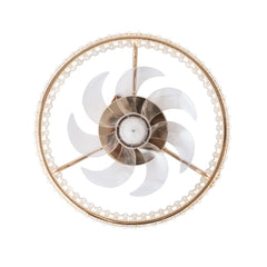 20" Enclosed Ceiling Fans with Lights and Remote, Low Profile Flush Mount Gold Ceiling Fan, Modern Bladeless Caged Ceiling Fan with Led Light for Bedroom, 7 Transparent Blades