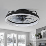 19-Inch 7-Blade LED Cage Fan with Light  and Remote  for Low Ceiling