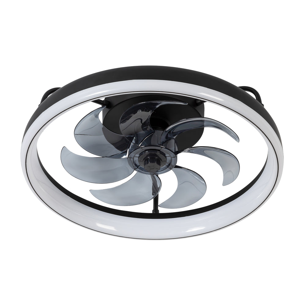 19-Inch 7-Blade LED Cage Fan with Light  and Remote  for Low Ceiling