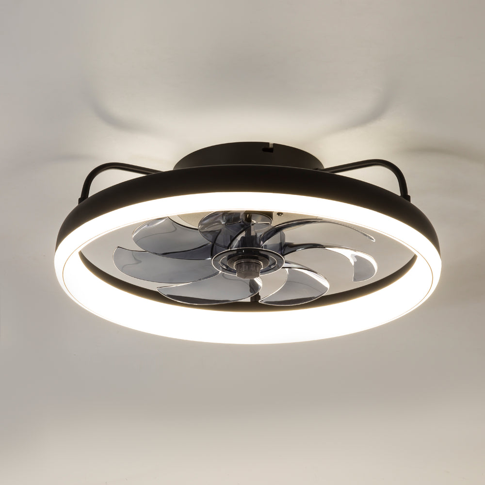 19-Inch 7-Blade LED Cage Fan with Light  and Remote  for Low Ceiling
