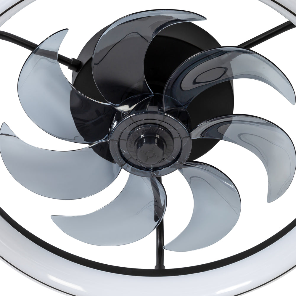 19-Inch 7-Blade LED Cage Fan with Light  and Remote  for Low Ceiling