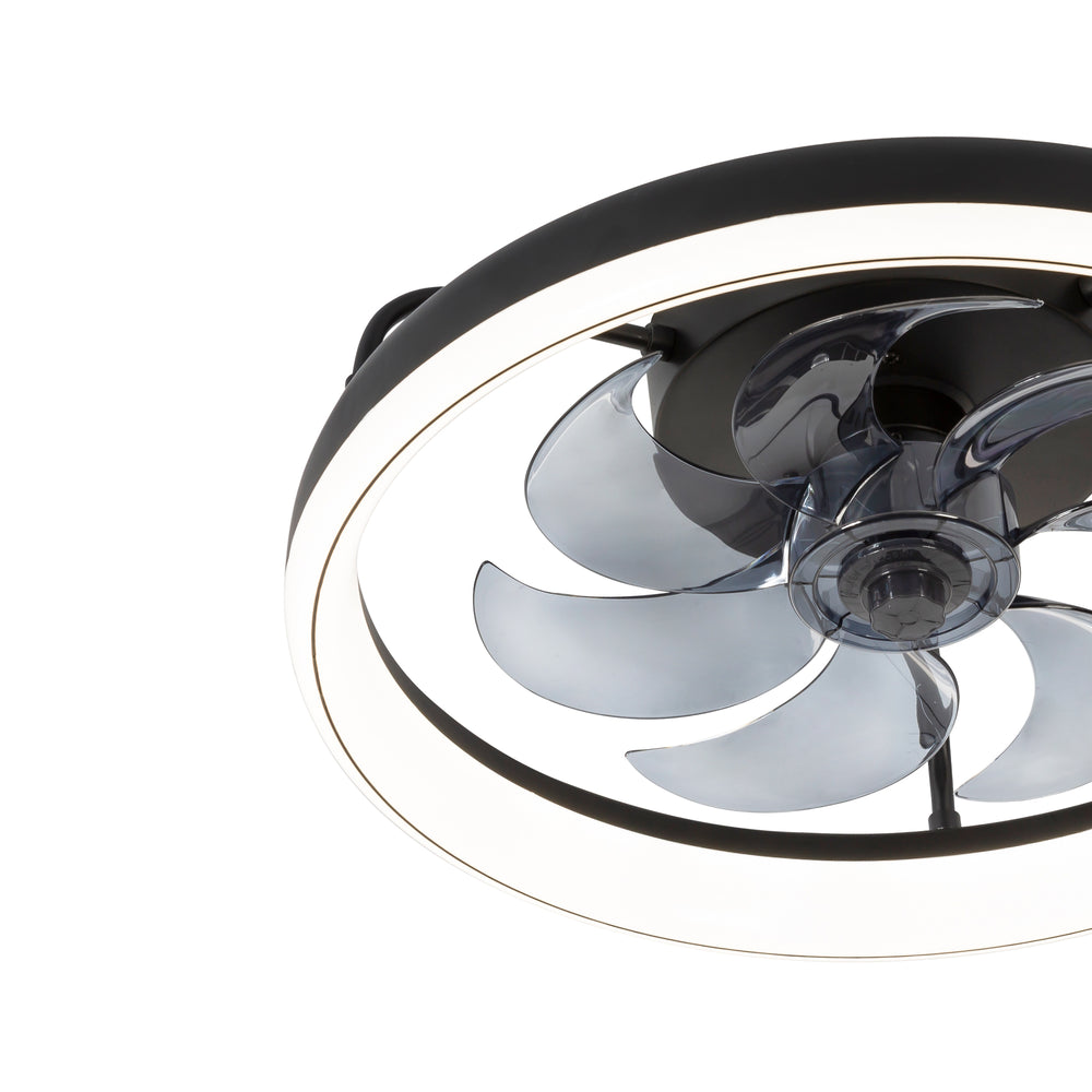 19-Inch 7-Blade LED Cage Fan with Light  and Remote  for Low Ceiling