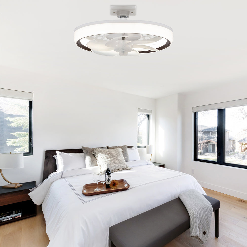 13-Inch Socket White LED Ceiling Fans with Lights and Remote