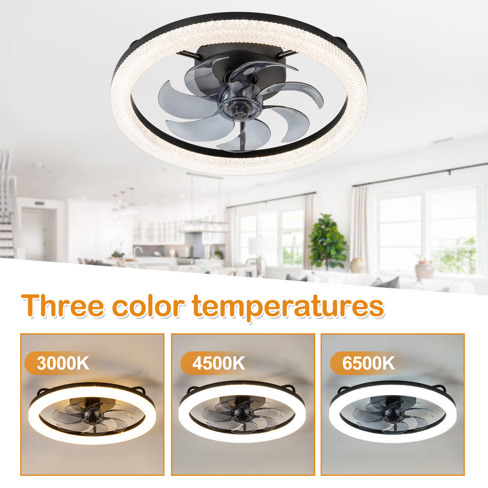 20-in Low Profile LED  Ceiling Fan with Remote Control(7-blade)