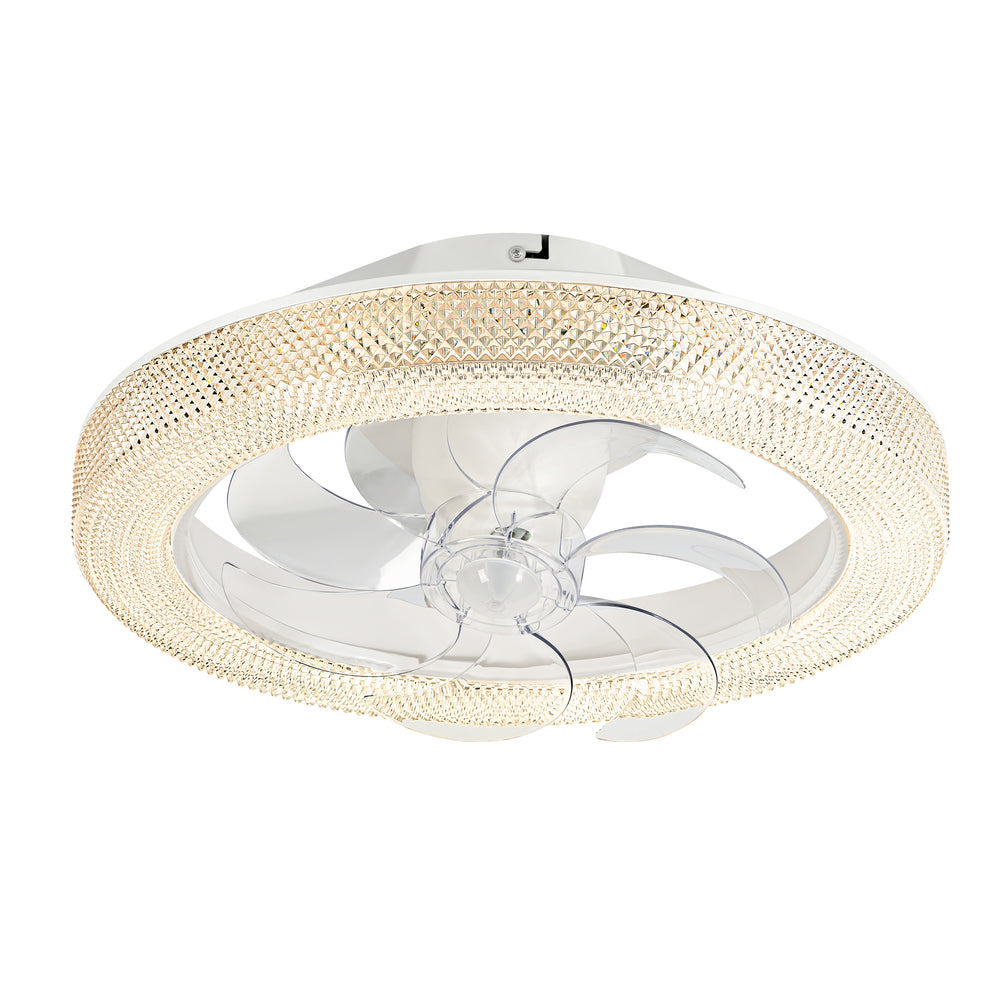20 Inch Dimmable RGB Smart Ceiling Fan Light with Remote and APP
