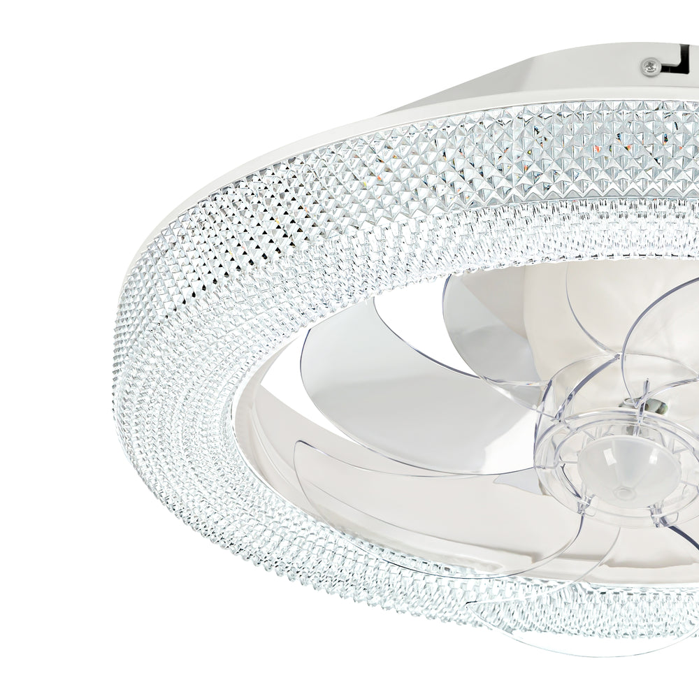 20 Inch Dimmable RGB Smart Ceiling Fan Light with Remote and APP