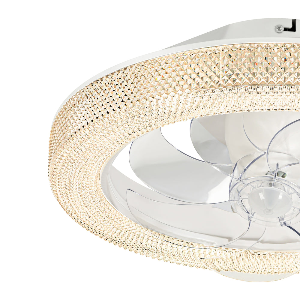 20 Inch Dimmable RGB Smart Ceiling Fan Light with Remote and APP