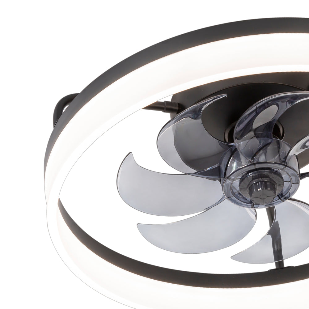 20 Inch 7-Blade Low Profile Enclosed Ceiling Fan with Light and Remote Control