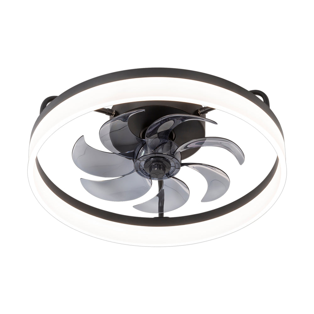 20 Inch 7-Blade Low Profile Enclosed Ceiling Fan with Light and Remote Control