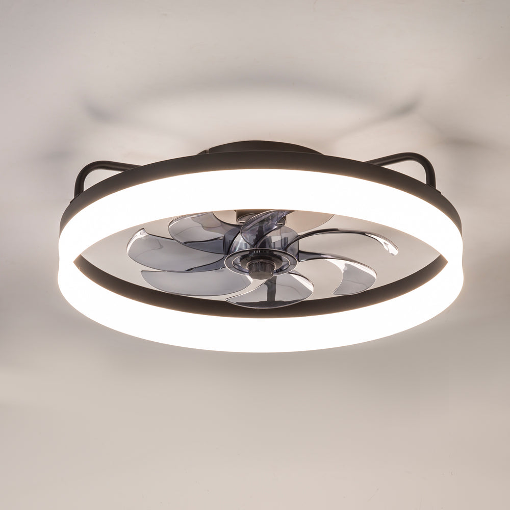 20 Inch 7-Blade Low Profile Enclosed Ceiling Fan with Light and Remote Control