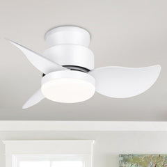 Ceiling Fans with Lights Remote, Modern Low Profile Ceiling Fan, Flush Mount, Noiseless, 3CCT, 6 speeds, Timer, Small Ceiling Fan for Living Room Bedroom